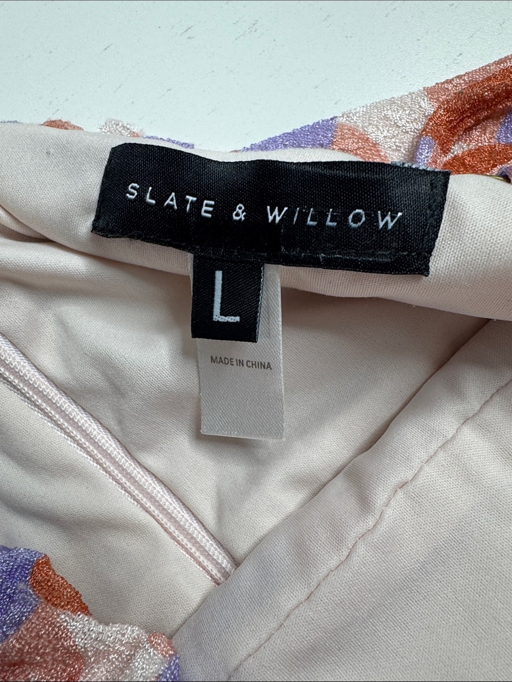 Slate & Willow Pastel Geometric Bustier Flounce Hem Midi Dress - Picture 6 of 11